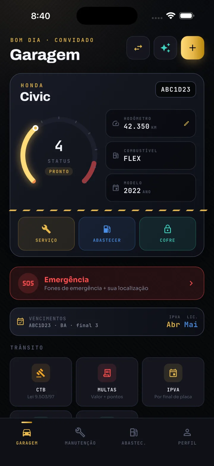 Tela 1 do app VigIA