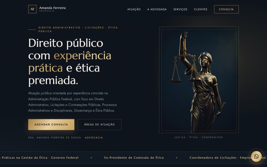 Site Amanda Ferreira Advocacia