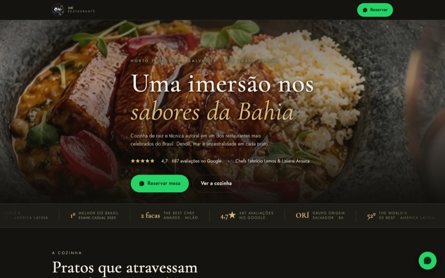 Site Restaurante ORÍ